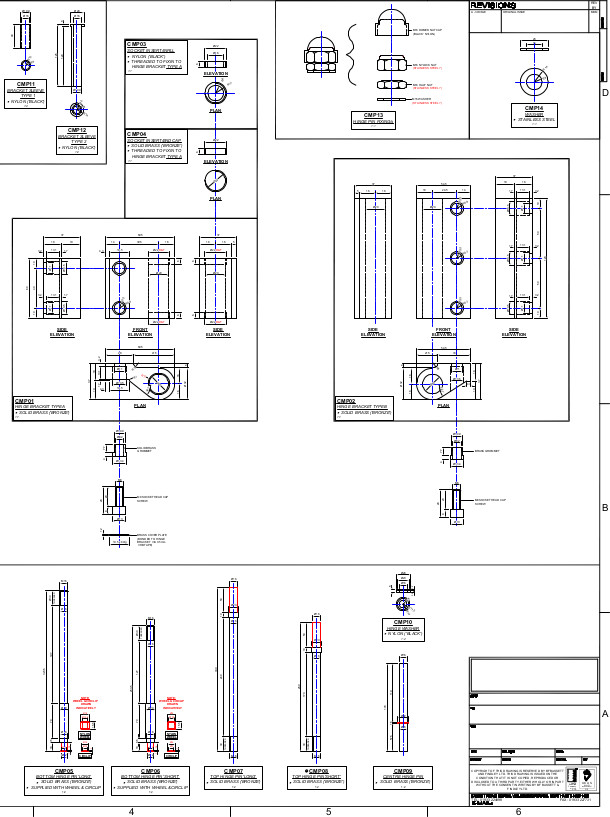 Hinge drawings for doors